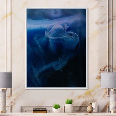Abstrait tourbillons bleu foncé - décoration murale moderne en toile