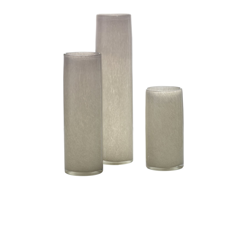 Handmade Glass Table Vase, Warm Gray
