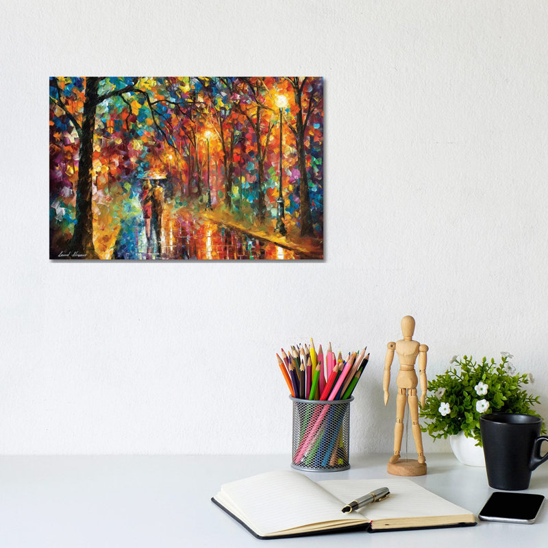 Marcher sous la pluie - Giclée sur toile tendue avec châssis