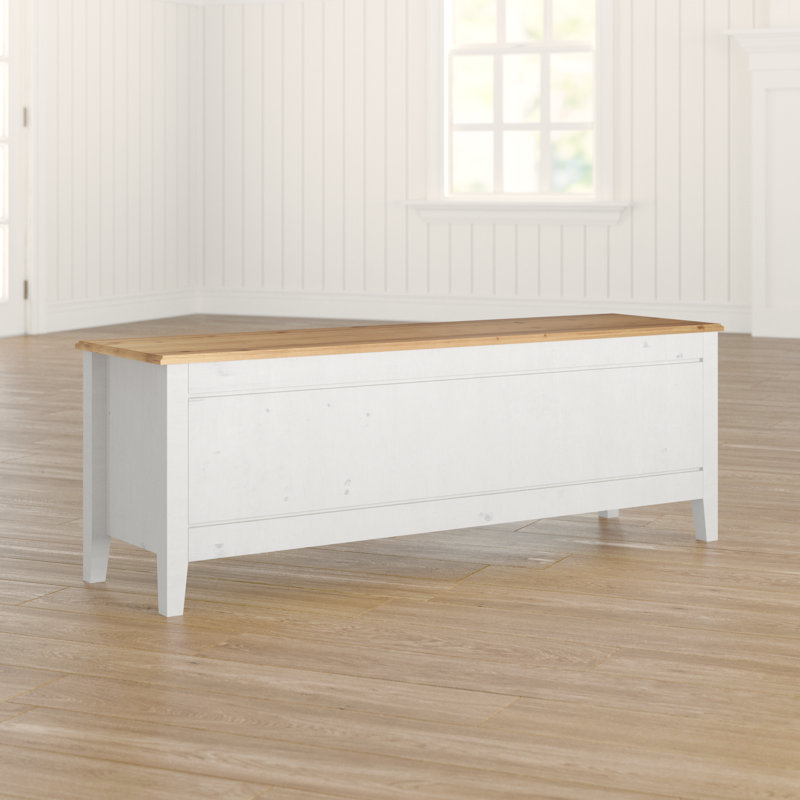 Addie Blanket Chest, White/Brown