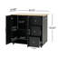 Chariot de cuisine mobile avec rangement, îlot de cuisine roulant de 39,76 po avec 2 portes, 3 tiroirs et tablette réglable, chariot utilitaire noir pour la cuisine / salle à manger