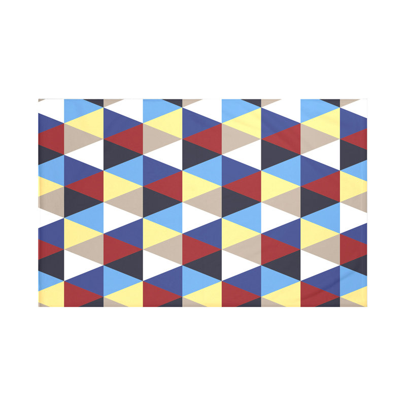 Triangles! Throw Blanket, 50" L x 60" W, Blue Suede (Taupe/Blue)