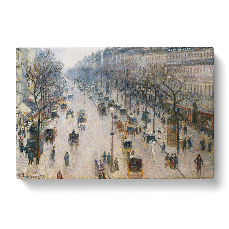Boulevard Montmartre Vol.2 by Camille Pissarro - Wrapped Canvas Painting, 35cm H x 50cm W x 3cm D