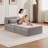 Compression Mahjong Sofa,Convertible Floor Sofa Bed,DIY Boneless Modular Sectional Sofa,No Assembly Required,Circle Fleece Fabric,Oversized Single Seater With 1 Pillow And 1 Ottoman,Light-Grey-261485223