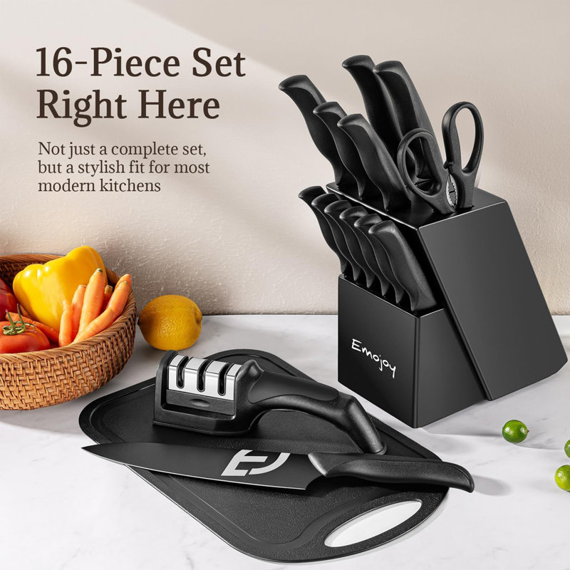 16 Pcs Kitchen Knife Set, Stainless Steel, Rust Resistant