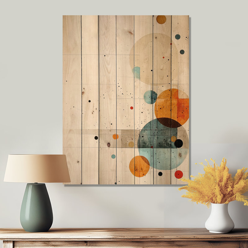 Art mural Mid-Century sur bois de pin naturel, H 20 po x l 10 po