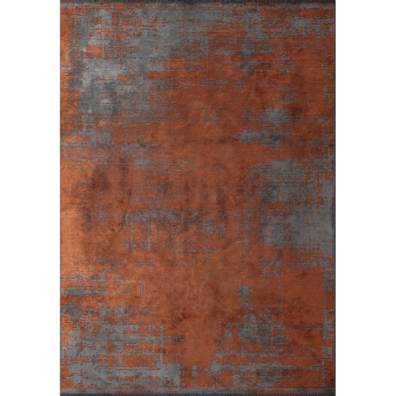Romaldas Abstract Hand Loom Indoor / Outdoor Area Rug, Rectangle 6'6" x 8'2"