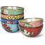 Ensemble de 6 bols en céramique avec motif floral - bols en grès de 6 pouces pour céréales, soupes, salades, desserts, micro-ondes et lave-vaisselle