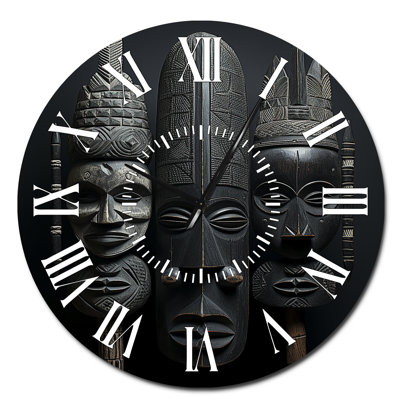 Masque africain - Horloge murale