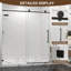 Porte de douche coulissante sans cadre de 55 à 60 po x H 76 po en bronze huilé avec verre trempé transparent de 5/16 po, grand rouleau, fermeture en douceur-128735155