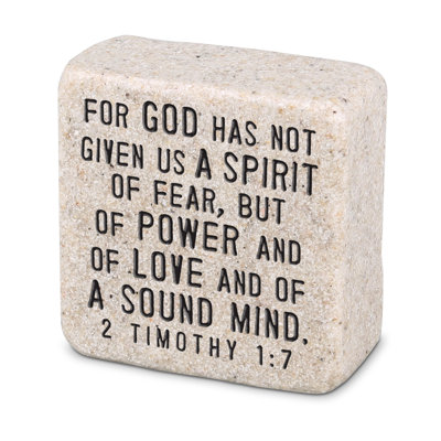 Henesis Tabletop Scripture Stone Fearless 2.25H