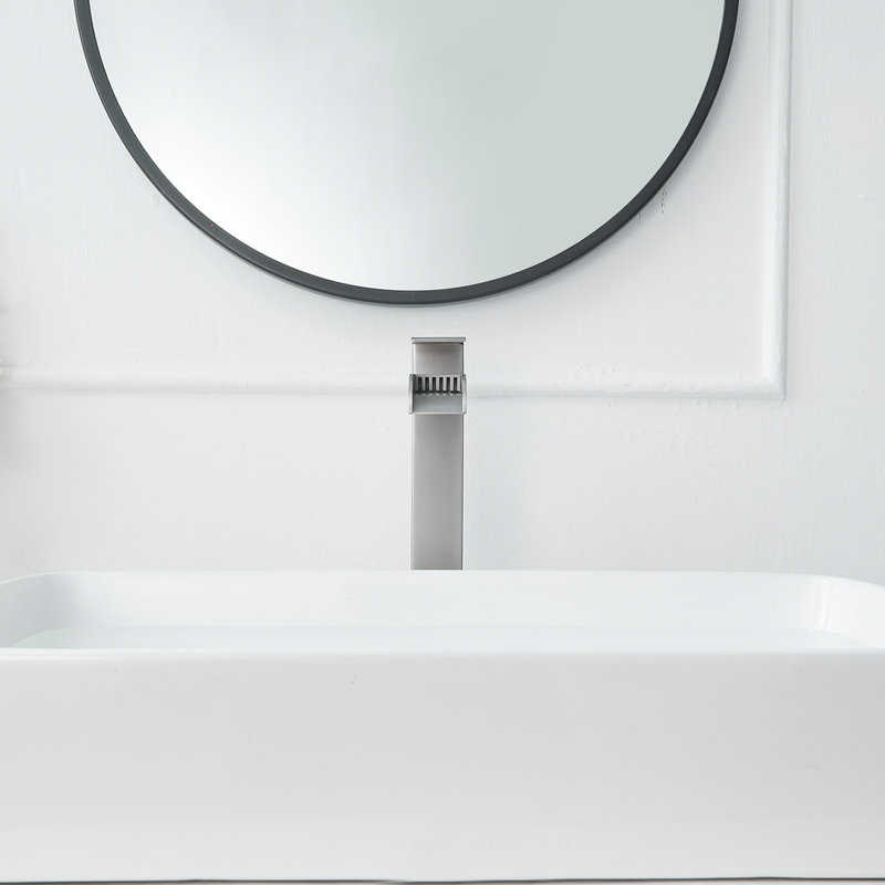 Single-handle Bathroom Faucet with Drain Assembly, Brushed Nickel