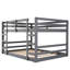 Lit double superposé au-dessus, gris - construction, rehausse le décor de la chambre à coucher, convient à deux lits avec pieds en bois de pin, planche, matelas, design élégant