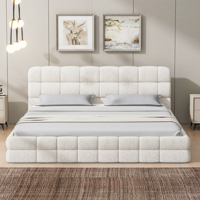 Grand lit plateforme tapissier
