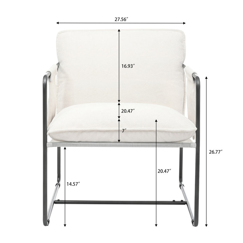 Chaise simple, 2 ensembles 1 caisse, fauteuil rembourré avec poche, Blanc