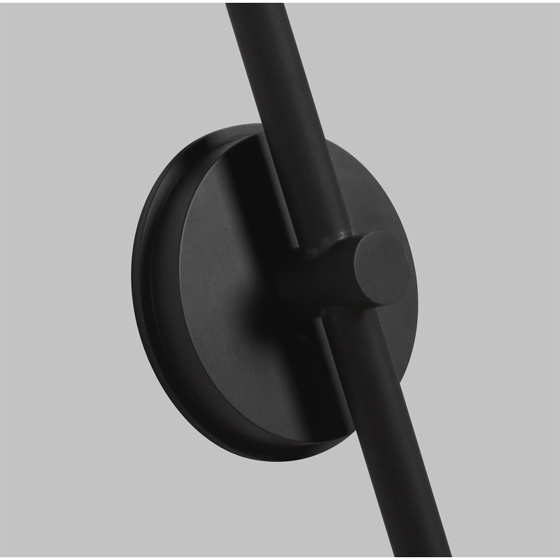Allegra Swing Arm Sconce, 23.63" H x 6" W x 18.75" D, Midnight Black