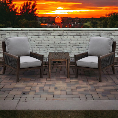 Hueitt Teak 2 - Person Patio Conversation Set with Cushions