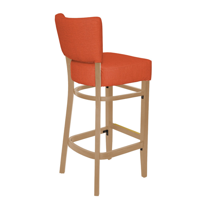 Tabouret de bar Madison, Bois naturel, Orange