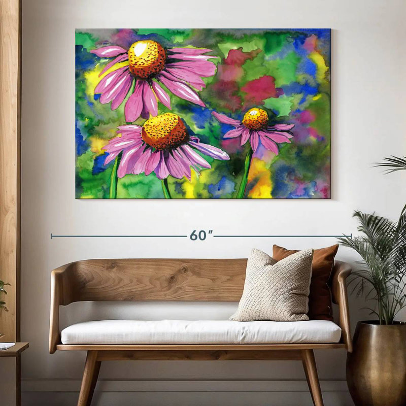 Harnek Vivid Coneflowers, H 34 po x l 51 po