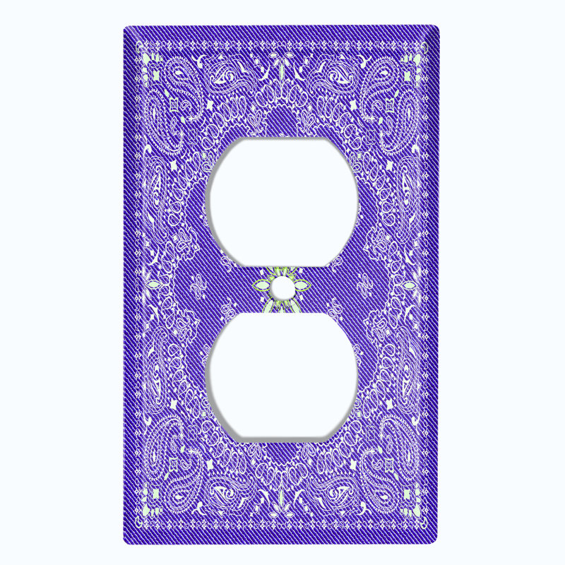 Patterned 1 - Gang Toggle Light Switch Standard Wall Plate, Purple