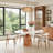 5Pcs Dining Set With 4 Upholstered Chairs-44707359-44707346