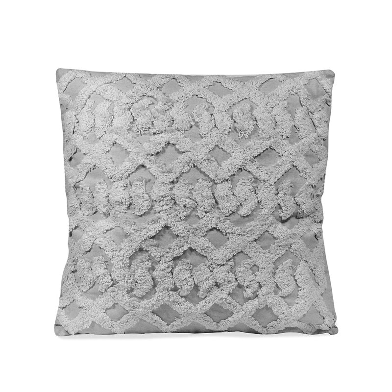  Coussin décoratif géométrique intérieur / extérieur en coton, Gris