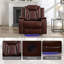 Fauteuil inclinable électrique en cuir avec lumière DEL 37 po. Charolett