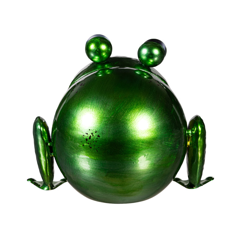 Statue de jardin grenouille en métal 7 po