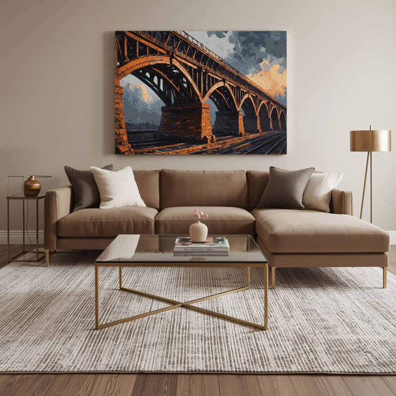 Art sur toile, pont de transport, H 11 po x l 14 po