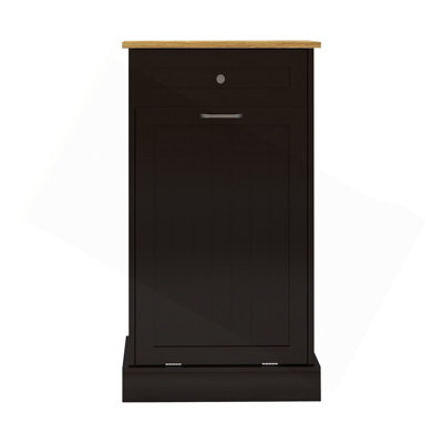 Armoire poubelle de cuisine à un tiroir et un compartiment inclinable