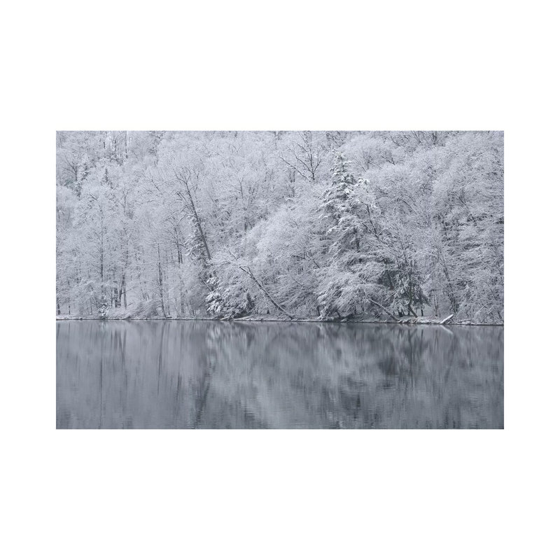 USA, New York State. Snow Covered Trees And Reflection, Lakes State Park by Chris Murray - Wrapped Canvas Print