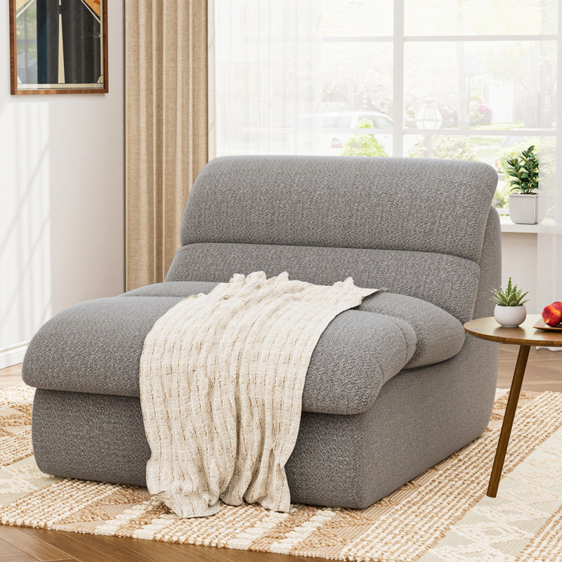 Chaise d'appoint rembourrée, Gris clair