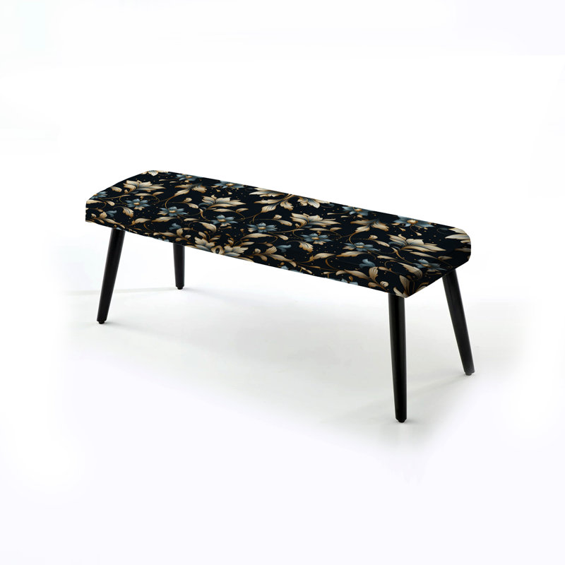 Banc rembourré en marbre bleu et doré I