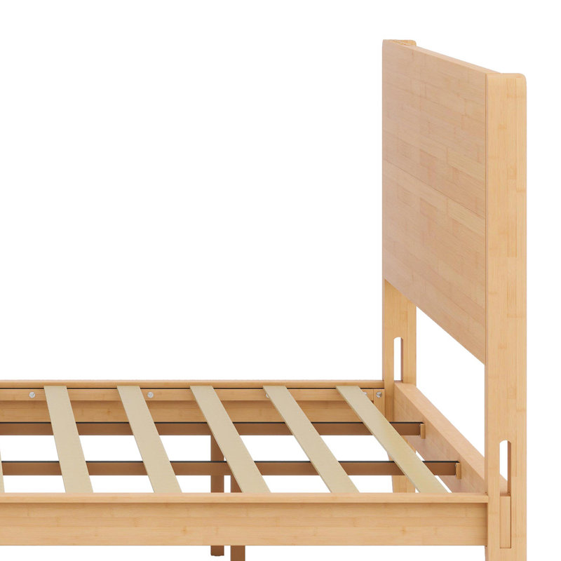 Lit plateforme en bois de bambou, Naturel