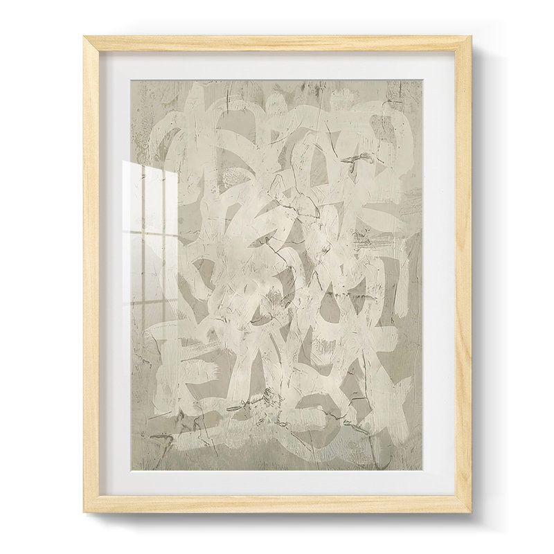 «Impasto Artifact I», reproduction encadrée, Papier encadré naturel, Blanc