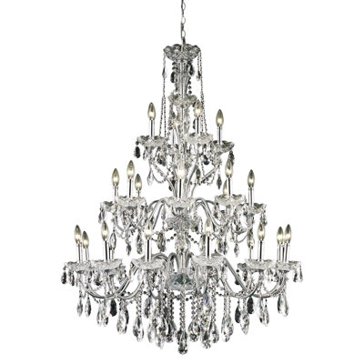 Dagmar 24 - Light Glass Dimmable Tiered Chandelier