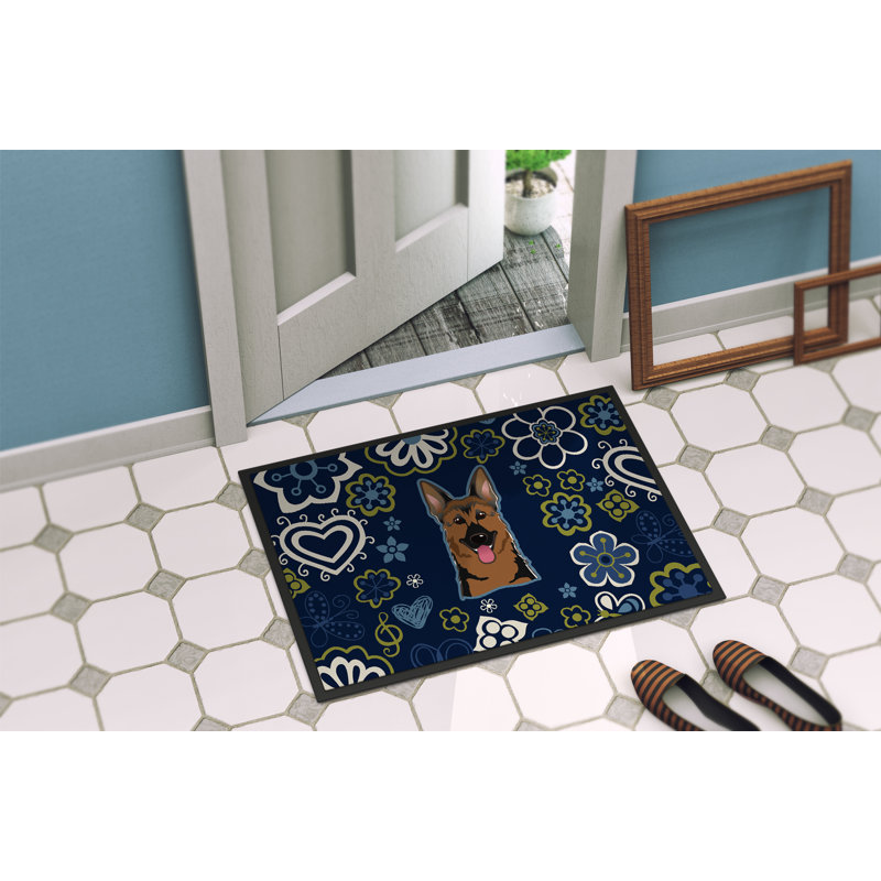 Tapis d'extérieur antidérapant Toluca, L 18 po x L 27 po, Berger allemand