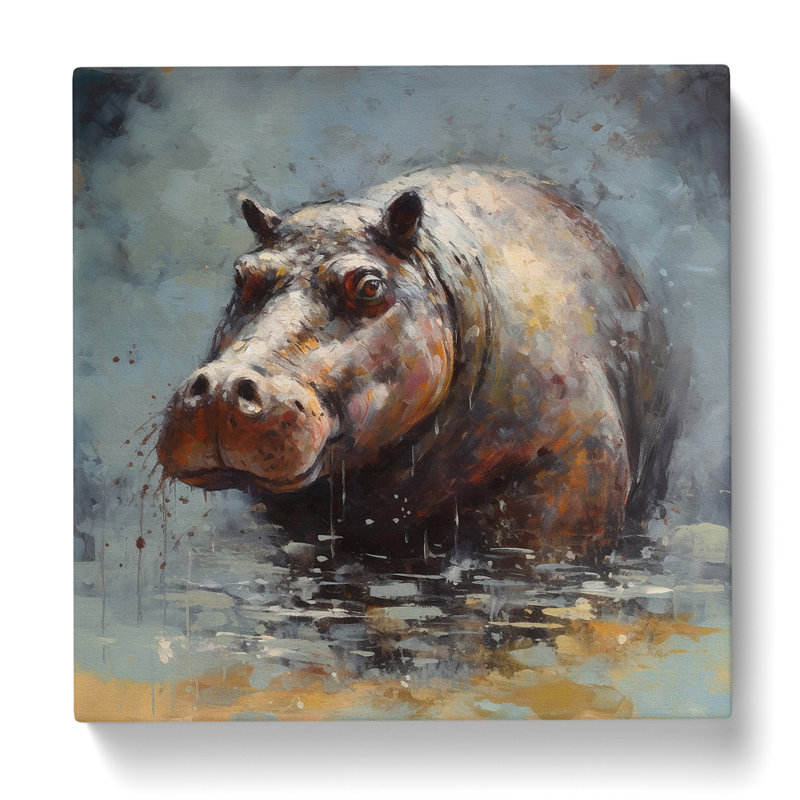 Hippo Post-Impressionism - No Frame Print