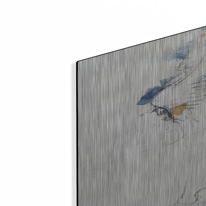 Art mural en métal de luxe «Expression 30» par Benedicte Gele, 24 po x 36 po