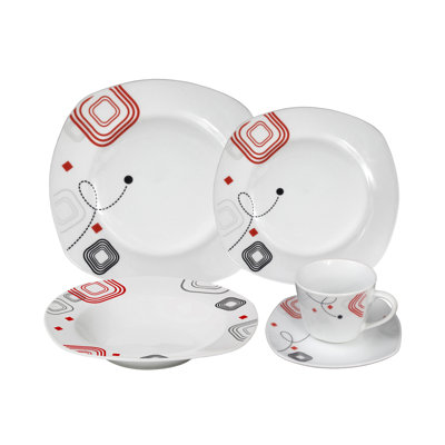Porcelain China Dinnerware Set 20 Piece - Service for 4