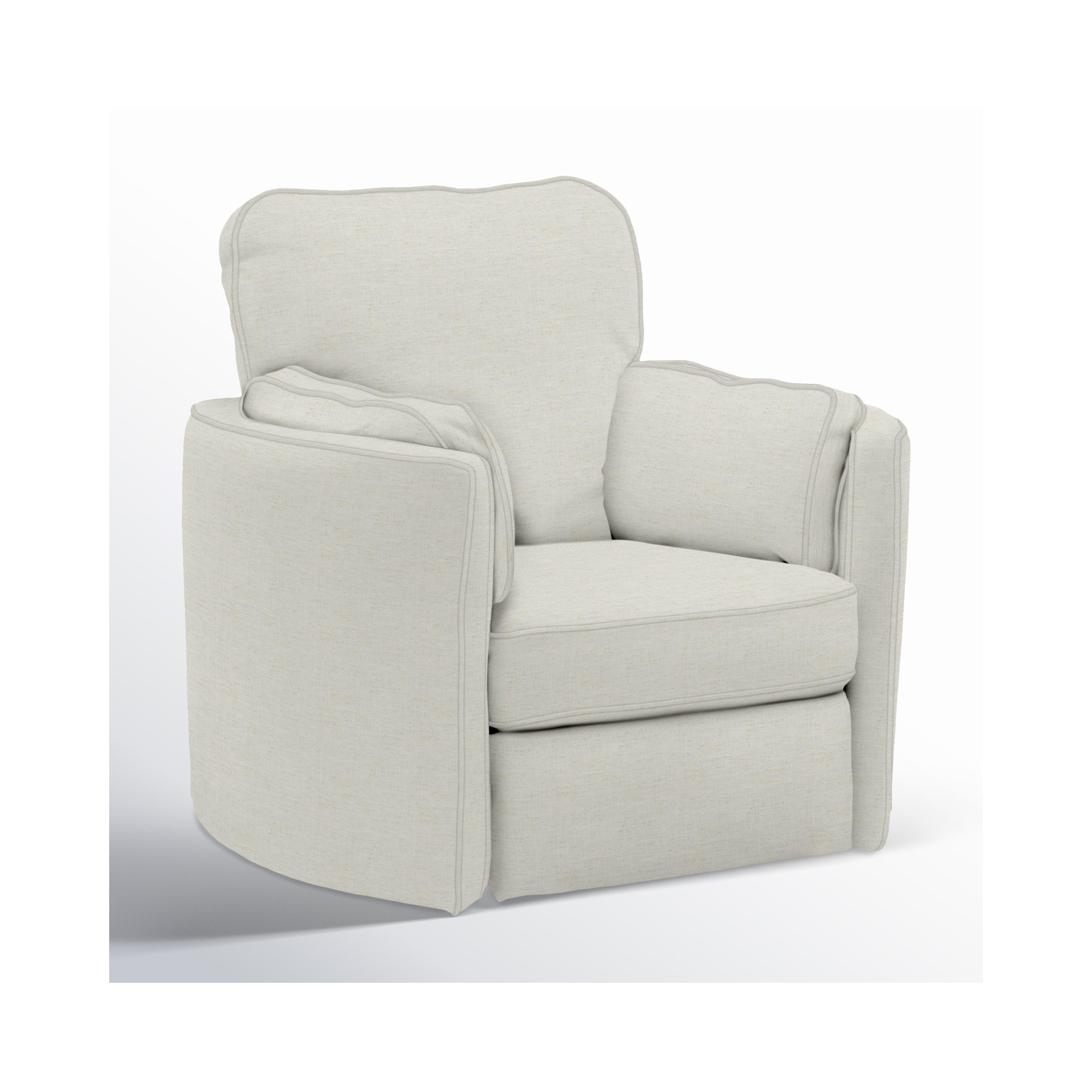 Vedika Swivel Recliner, Manual, Snow White Crypton®
