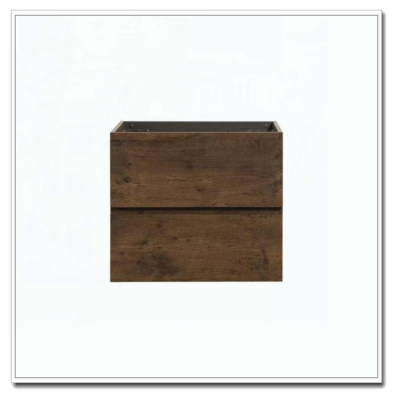 Armoire murale avec deux tiroirs préassemblés, Noyer