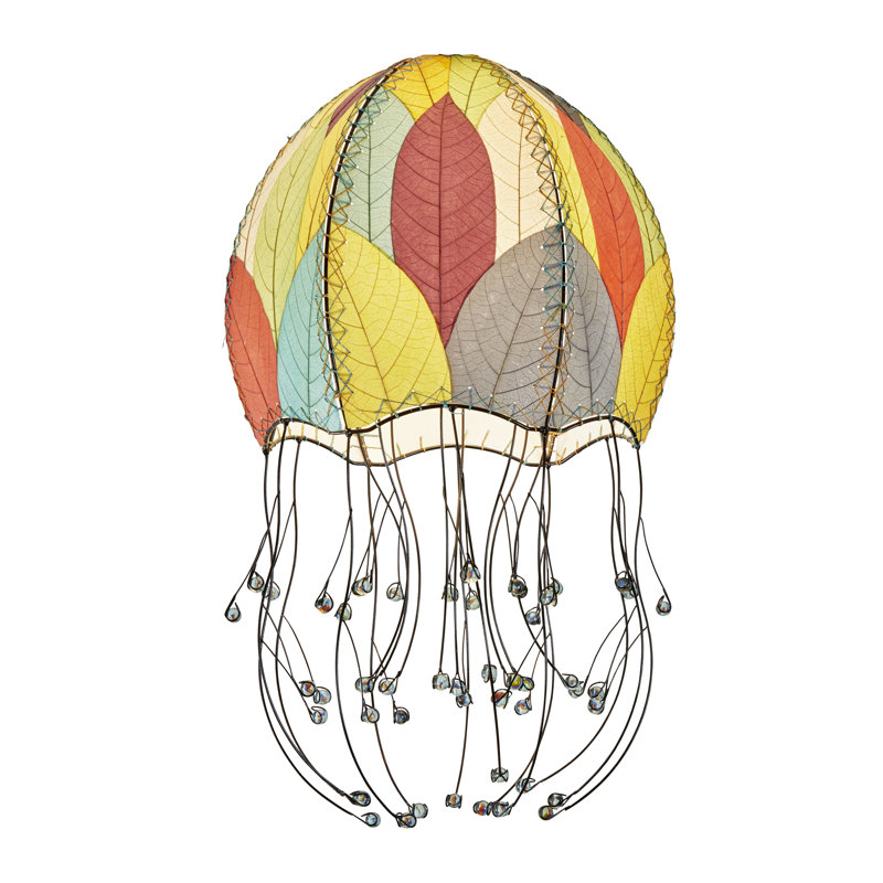 Quintan 1 - Light Satin Black Unique/Statement Pendant, Green/Orange/Purple