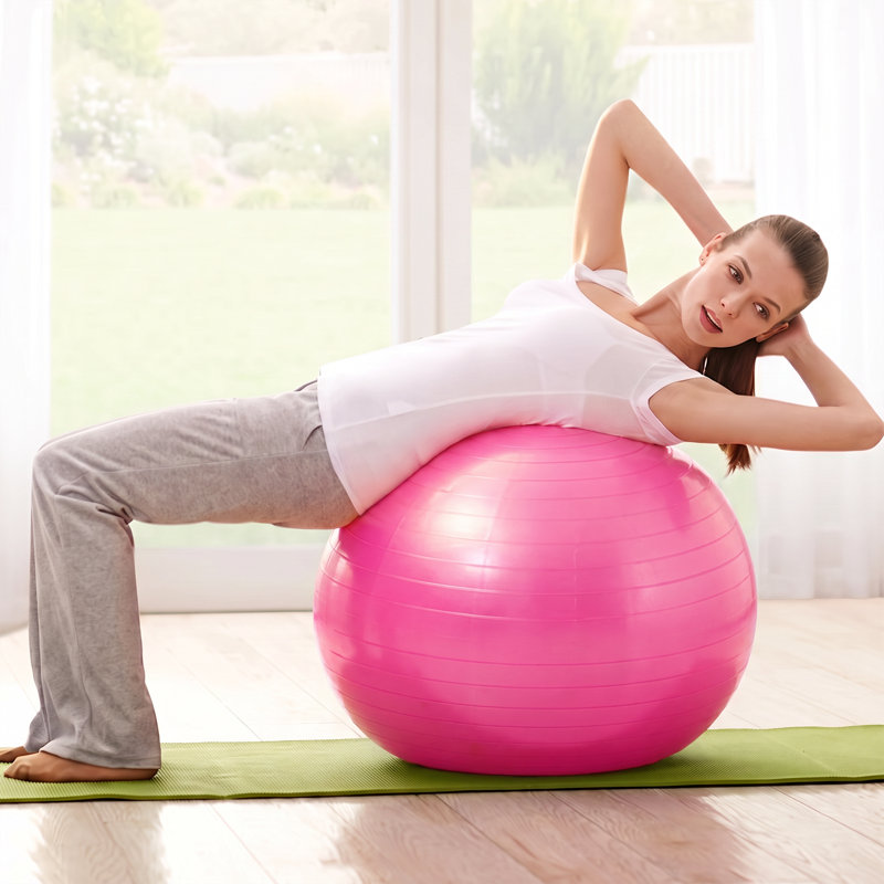 Anti-Burst Inflatable Exercise Ball, Pink