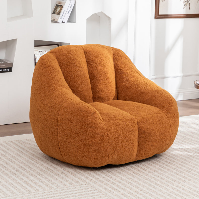 Fauteuil à billes avec rembourrage, Peluche jaune