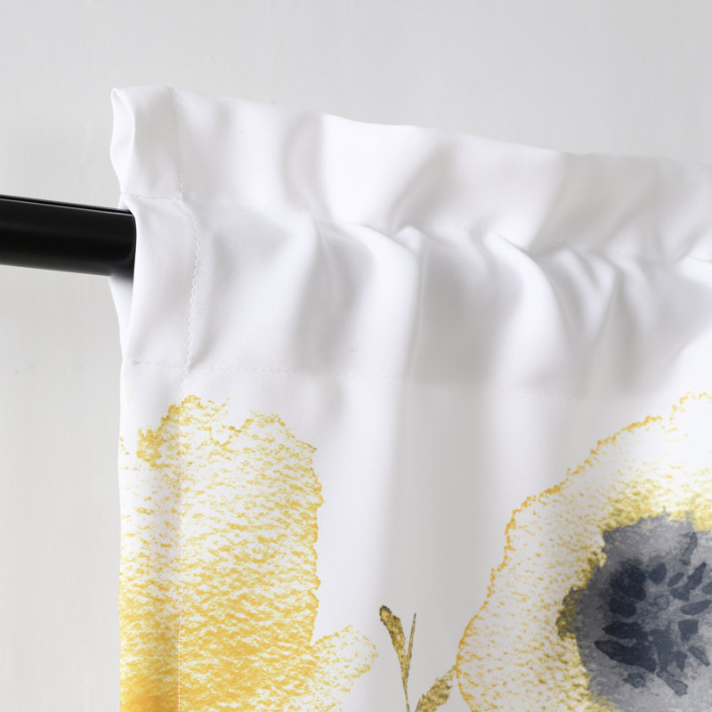 Zuri Floral Tailored Window Valance, Yellow/Gray