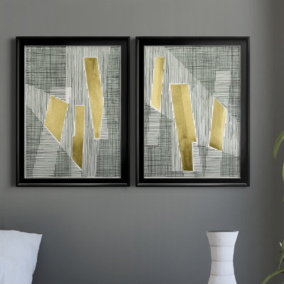 Shadow Screen I - ensemble de 2 peintures sur toile encadrées