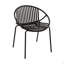 Ensemble de salle à manger d'extérieur moderne 7 pièces avec chaise empilable, noir + teck