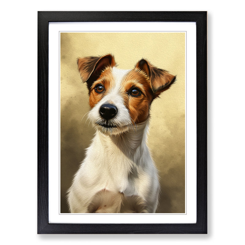 Jack Russell Realism - Framed Print, 46cm H x 34cm W x 2cm D, Black Framed