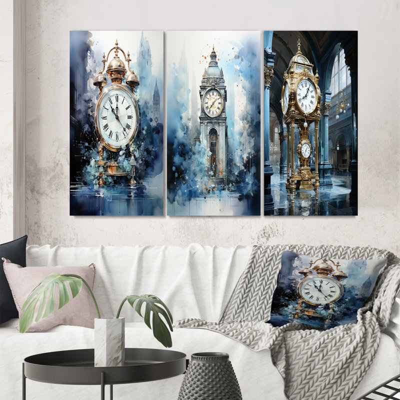 «New York Grand Central Collage», 3 pièces sur toile, Toile tendue, H 40 po x l 60 po